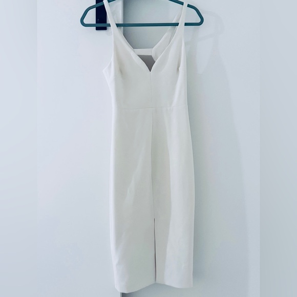 Likely Cream White Sleeveless Fitted Midi Dress - Picture 2 of 7